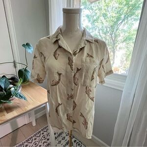 United by Blue Short-sleeved Button-Down - Trout Print
